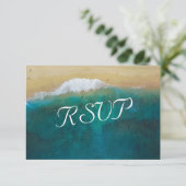 Tropische  Strand Trouwbestemming RSVP (Staand voorkant)