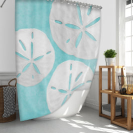 Tropische Strand Turquoise Witte Zand Dollar Kust Douchegordijn