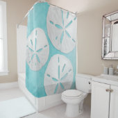 Tropische Strand Turquoise Witte Zand Dollar Kust Douchegordijn (In situ)