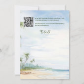 Tropische Strand Typografie Bestemming Bruiloft Kaart (Achterkant)