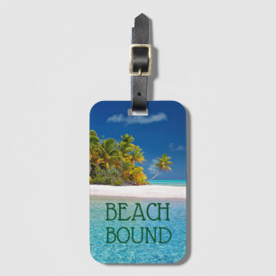 Tropische Strand Verbindende Vakantie Bagagelabel