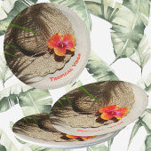 Tropische Strand Vibes Hibiscus Bloemen Papieren Bordje