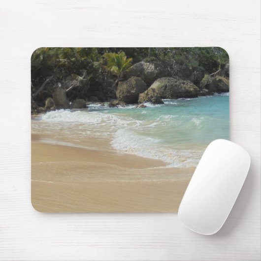 Tropische strand Waves Sand Elegant Moderne Sjablo Muismat (Met muis)