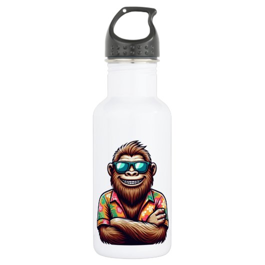 Tropische/strand yeti/bigfoot  waterfles  (Voorkant)