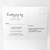 Tropische strand zeesterren zomer bruiloft drievou drieluik uitnodiging (Binnenzijde eerst)