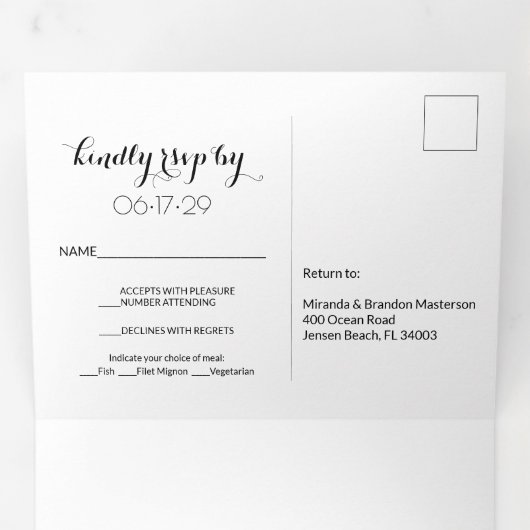 Tropische strand zeesterren zomer bruiloft drievou drieluik uitnodiging (Binnenzijde eerst)