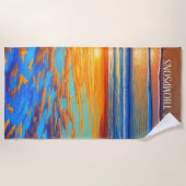 Tropische strand zon boven de heldere oceaan strandlaken (Voorkant)