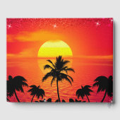 Tropische strand zonnepalmen Oceaan Gastenboek (Achterkant)