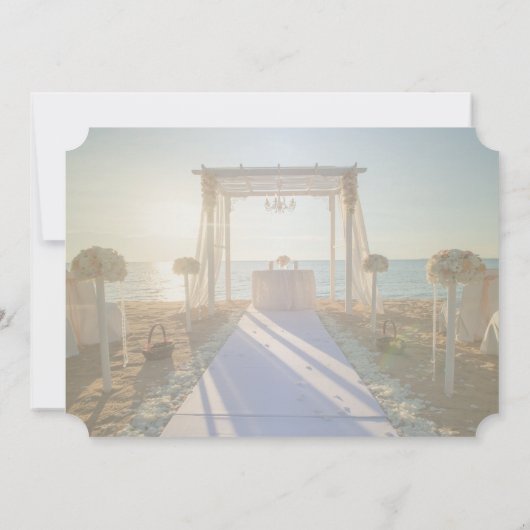 Tropische strand zonsondergang bloemengaard bomen  kaart (Achterkant)