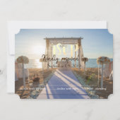 Tropische strand zonsondergang bloemengaard RSVP Kaart (Voorkant)