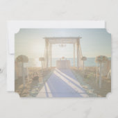 Tropische strand zonsondergang bloemengaard RSVP Kaart (Achterkant)