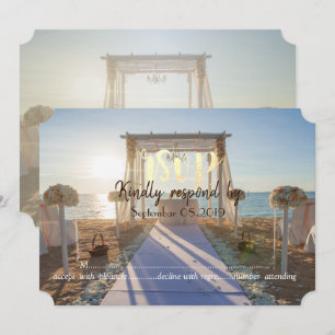 Tropische strand zonsondergang bloemengaard RSVP Kaart