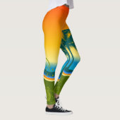 Tropische strand zonsondergang leggings (Rechts)