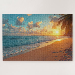 Tropische strand zonsondergang legpuzzel
