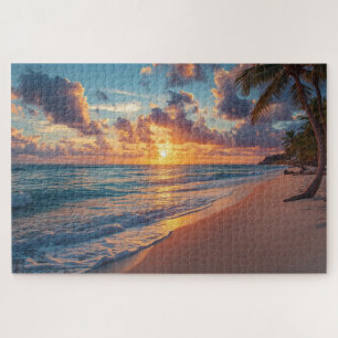 Tropische strand zonsondergang legpuzzel