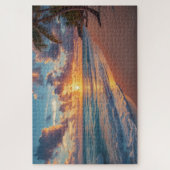 Tropische strand zonsondergang legpuzzel (Verticaal)