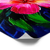 Tropische strand zonsondergang met palmbomen poster (Hoek)