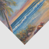Tropische strand zonsondergang met palmbomen tissuepapier (Detail)