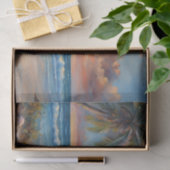 Tropische strand zonsondergang met palmbomen tissuepapier (Geschenk)