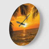 Tropische Strand Zonsondergang Palm illustratie Grote Klok (Hoek)