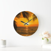Tropische Strand Zonsondergang Palm illustratie Grote Klok (Huis)