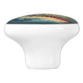 Tropische Strand Zonsondergang Palmbomen Kabinetsl Keramische Knop (Zijkant)