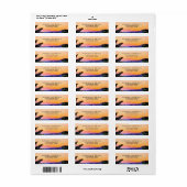 Tropische strand zonsondergang string lichten brui etiket (Full Sheet)