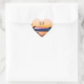 Tropische strand zonsondergang string lichten brui hart sticker (Tas)