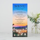 Tropische strand zonsondergang string lichten brui menu (Staand voorkant)