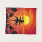 Tropische strand zonsondergang zonsopgang palmbome wandkleed (Voorkant (horizontaal))