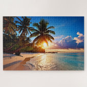 Tropische strandavond legpuzzel (Horizontaal)