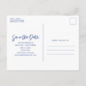 Tropische strandbestemming bruiloft bespaart de da aankondigingskaart (Achterkant)