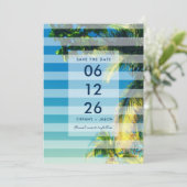 Tropische strandbestemming bruiloft foto kaart (Staand voorkant)