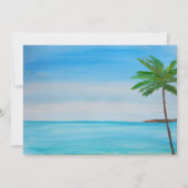 Tropische strandbestemming bruiloft foto save the date (Achterkant)