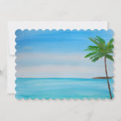 Tropische strandbestemming bruiloft foto save the date (Achterkant)