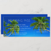 Tropische strandbestemming bruiloft instappas kaart (Voorkant / Achterkant)