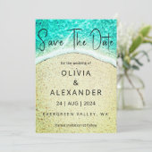 Tropische strandbestemming Bruiloft Save the Date Kaart (Staand voorkant)