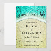 Tropische strandbestemming Bruiloft Save the Date Kaart (Voorkant / Achterkant)