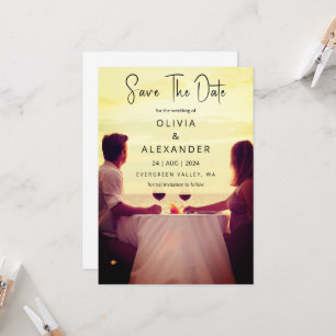 Tropische strandbestemming Bruiloft Save the Date Kaart