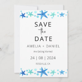 Tropische strandbestemming Bruiloft Save the Date Kaart