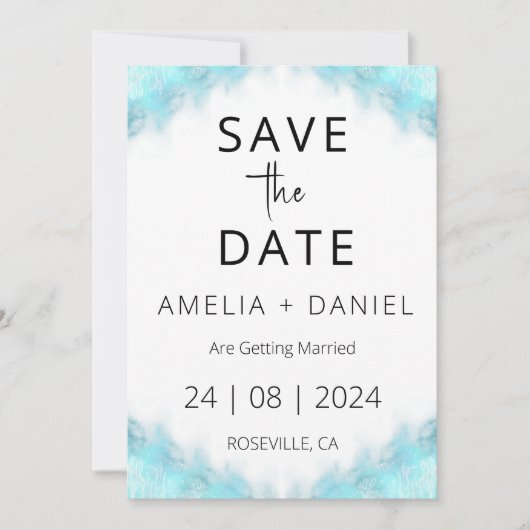 Tropische strandbestemming Bruiloft Save the Date Kaart (Voorkant)