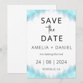 Tropische strandbestemming Bruiloft Save the Date Kaart (Voorkant / Achterkant)