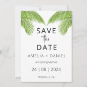 Tropische strandbestemming Bruiloft Save the Date Kaart (Voorkant)