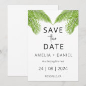 Tropische strandbestemming Bruiloft Save the Date Kaart (Voorkant / Achterkant)