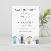 Tropische strandbestemming Bruiloft Save the Date Kaart (Staand voorkant)