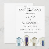 Tropische strandbestemming Bruiloft Save the Date Kaart (Voorkant / Achterkant)