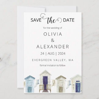 Tropische strandbestemming Bruiloft Save the Date Kaart