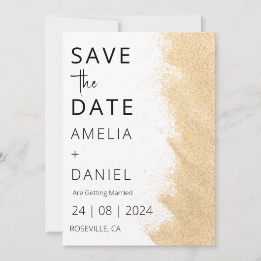 Tropische strandbestemming Bruiloft Save the Date Kaart (Voorkant)