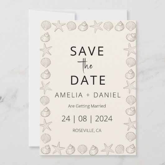 Tropische strandbestemming Bruiloft Save the Date Kaart (Voorkant)