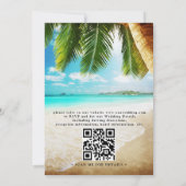 Tropische strandbestemming chic QR-code bruiloft Kaart (Achterkant)